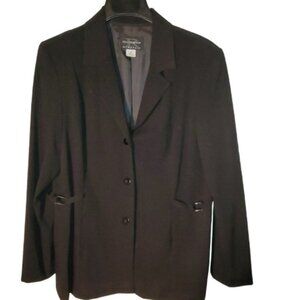 Women's Requirements Stretch 3-Button Black Lined Blazer Size 16